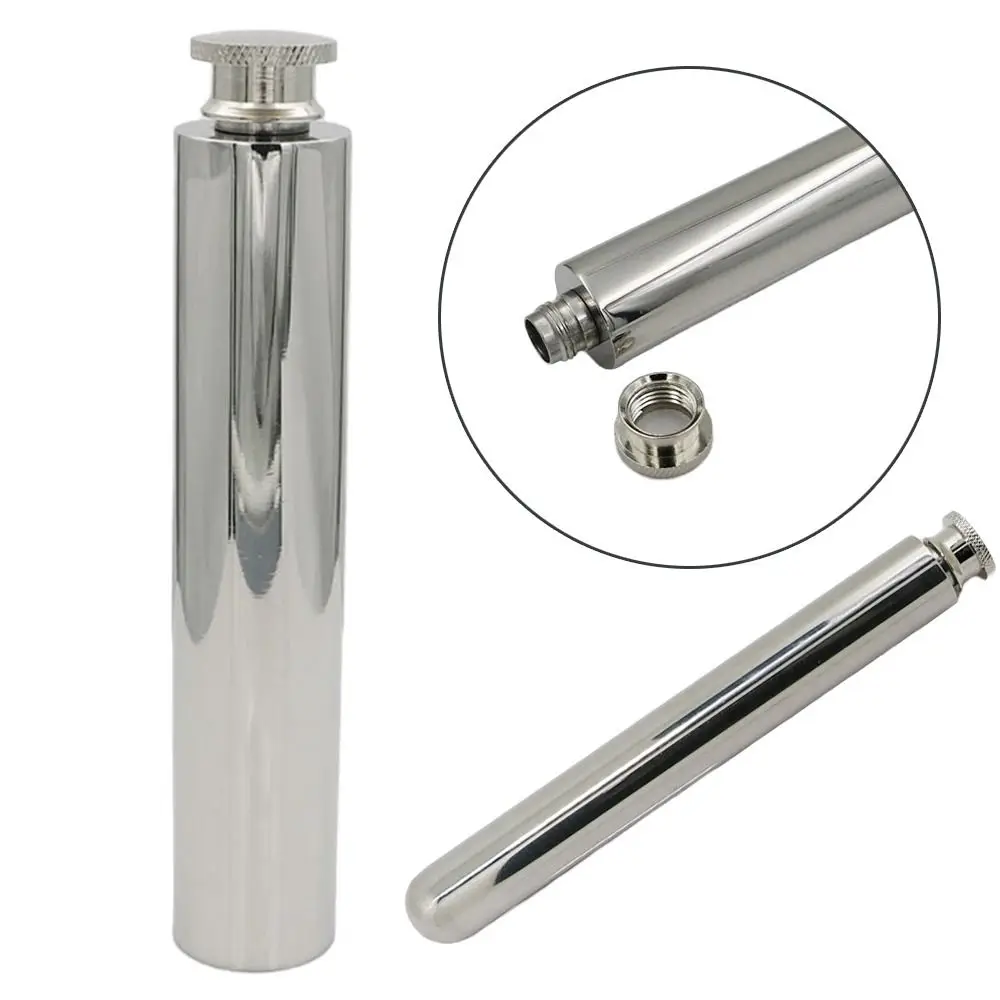 Durable Stainless Steel Tubular Wine Pot Metal 55ml 60ml Hip Flasks Reusable Wine Whisky Bottle Outdoor