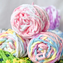 100g/Ball Blended Colorful Dye Ice Strip Line Yarn For Hand-knit DIY Soft Thickness Wool Thread Blanket Scarf Crochet Yarn