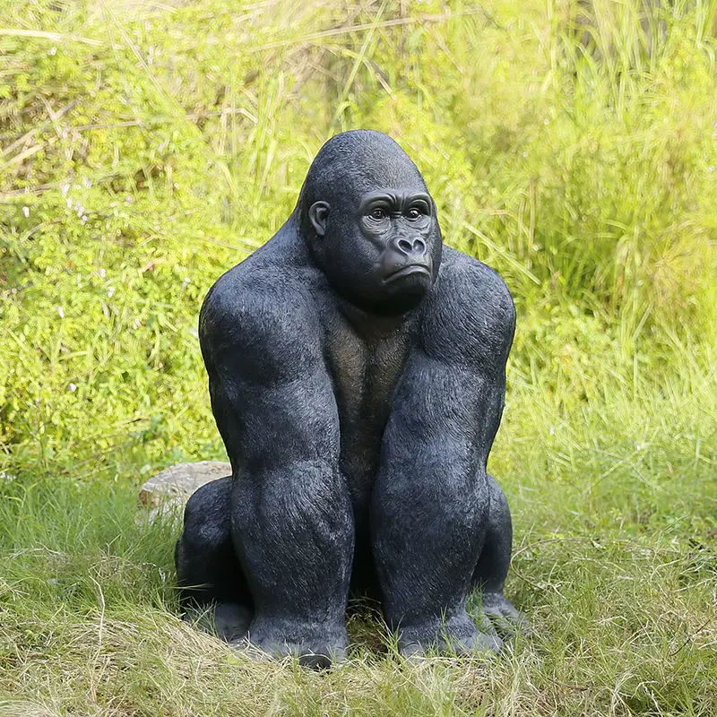 Fiberglass animal simulation gorilla sculpture ornament park scenic garden landscape decoration