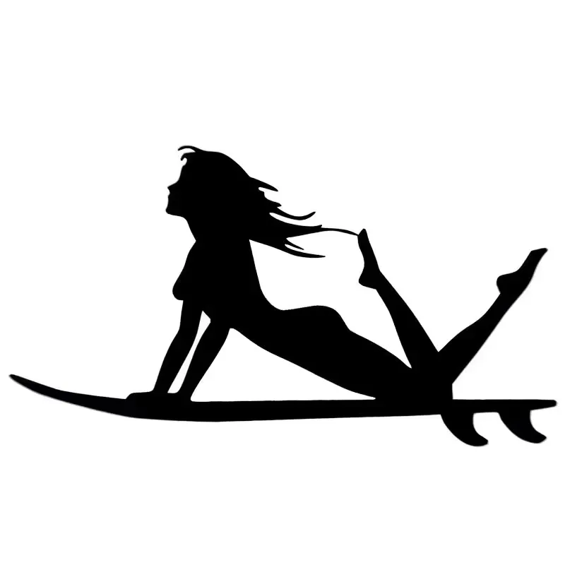 18*9.6 cm girls' surfing fun fashion cool styling design car window bumper motorcycle decorative vinyl car sticker