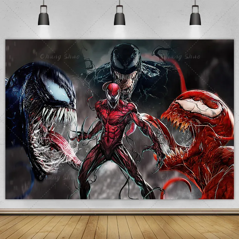 Disney Marvel Batman Spiderman Venom Background Photography Baby Birthday Party Photo Background Suitable for Photography Studio