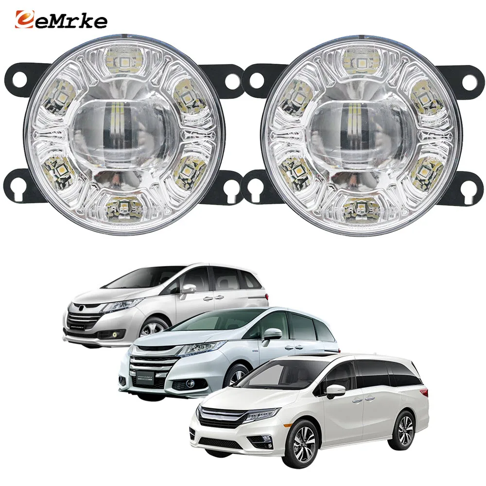 

Led Fog Lights Assembly with Lens + Car DRL Daytime Running Lamp Accessories for Honda Odyssey RC V 2014-2019 Odyssey RL6 VI