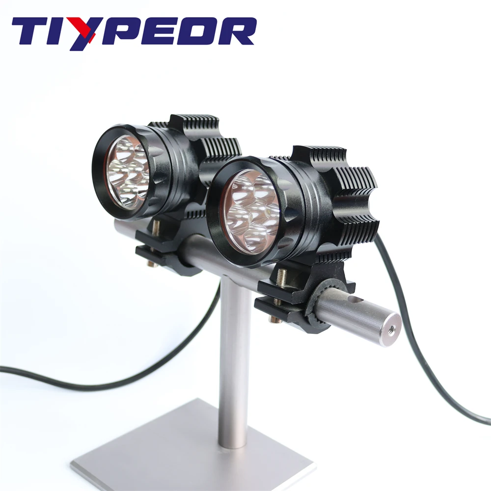 TIYPEOR High Power Super Bright Spotlight Auxiliary Headlight CNC Aluminum Fog Lights For Motorcycle Off-road Driving LED Lamp