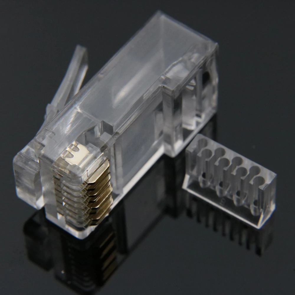 Xintylink-conector de cable ethernet rj45, conector de red lan cat6, rj 45, 8p8c, modular, cat 6, utp, sin blindaje, chapado en oro, 50 piezas