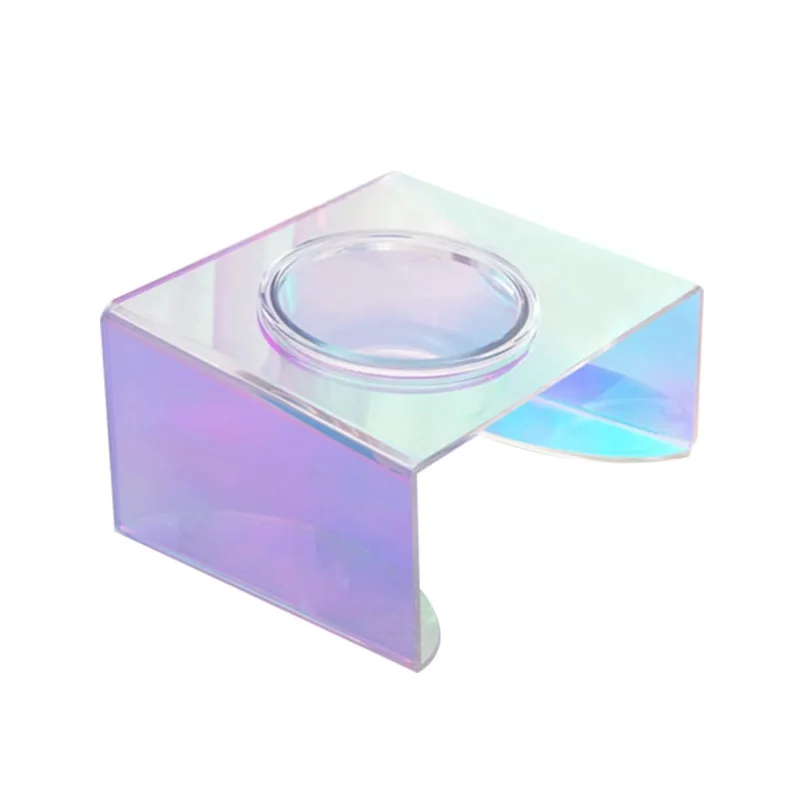 

Wholesale colorful acrylic cat bowl dog basin, anti-knock single and double glass bowl rainbow cat food basin pet bowl rack