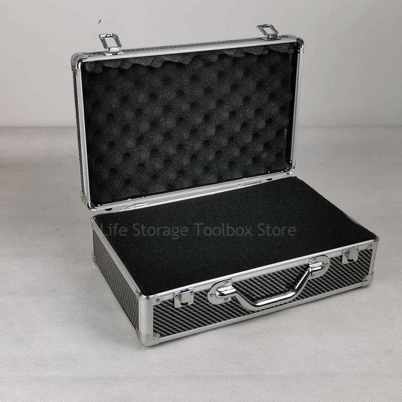 Carbon Fiber Tool Box Portable Aluminium Alloy ToolBox Organizer Tool Case Equipment Hard Case Hardware Storage Box Suitcase