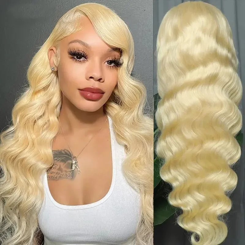 

613 Density 250 Honey Blonde Body Wave 13x6 HD Transparent Lace Frontal Wig Brazilian Human Hair 13x4 Water Wave Wigs For Women