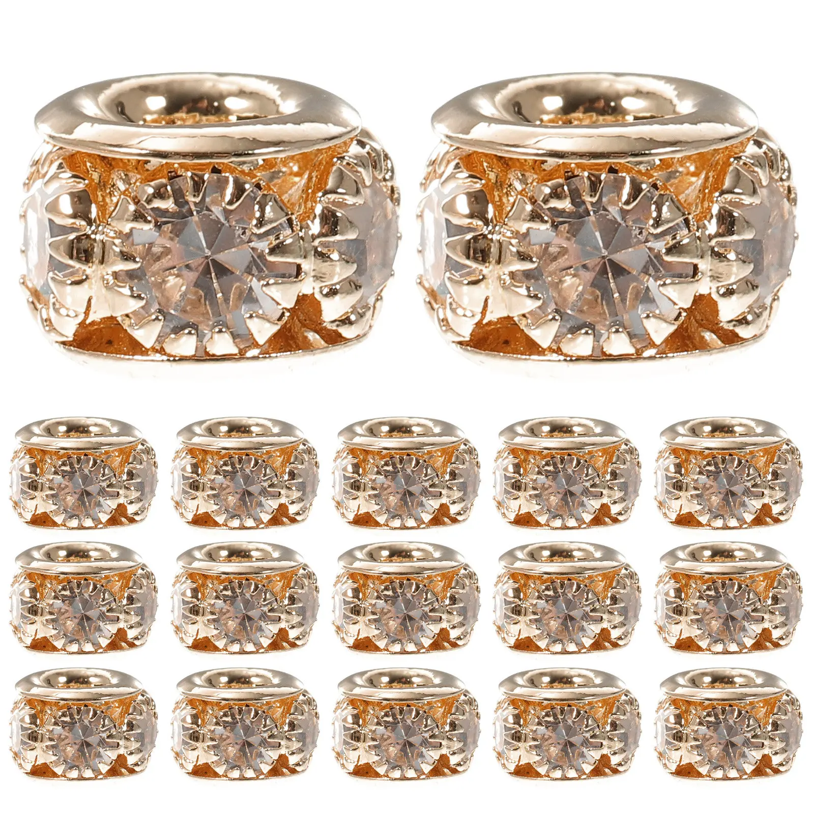 

100 шт. бусин для изготовления украшений: аксессуары для ожерелий и браслетов, бусины-разделители из сплава со стразами, рассыпные бусины для рукоделия