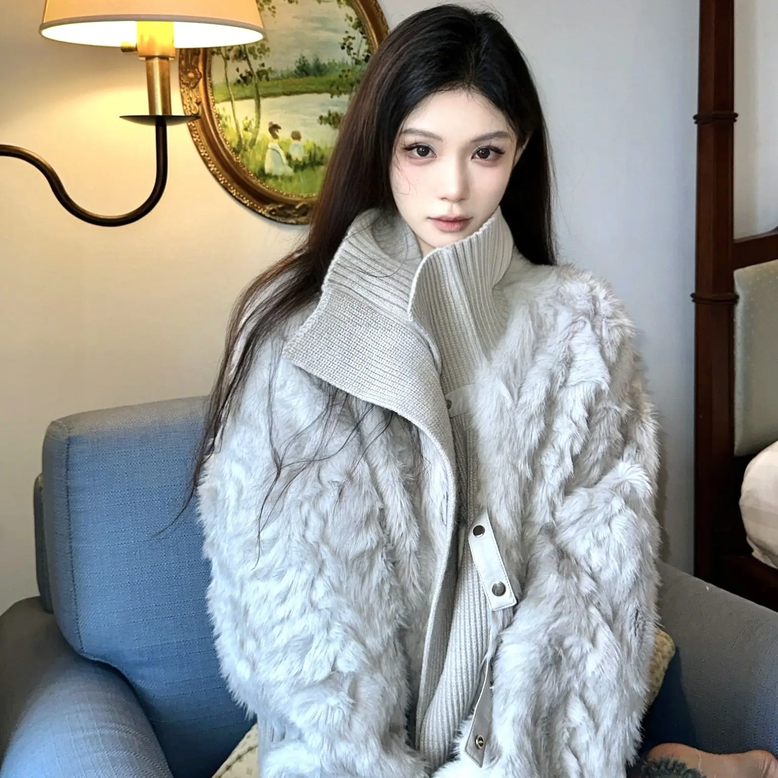 เสื้อแจ็คเก็ตขนสัตว์แบบหนา รุ่นใหม่ ปี 2025 สำหรับฤดูใบไม้ร่วงและฤดูหนาว เป็นมิตรต่อสิ่งแวดล้อม