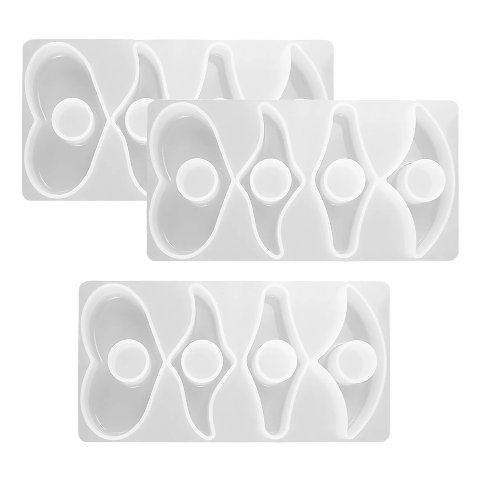 

3Pcs Crystal Drip Resin Molds Silicone Craft for Book Thumb Holder Bookmark DIY Epoxy Casting Jewelry Decor Accessory Kit