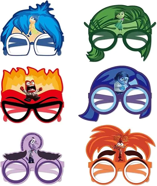 

12Pcs Mask Glasses Party Favors for Inside Out,Party Supplies Dress Up Masks Booth Prop Character Cosplay Birthday Gift for Kids