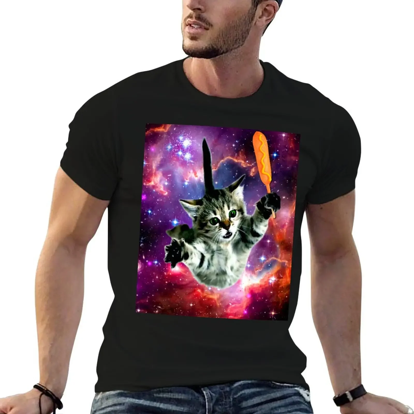 

Corn Dog Cat In Space T-Shirt blanks graphic tee shirt rapper graphic tees workout shirts for men