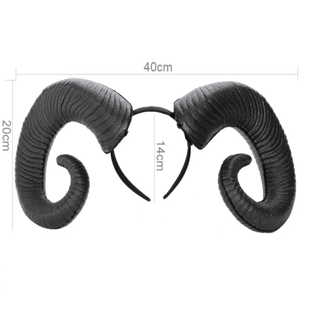 Handmade Sheep Horn Headband Hairband Accessory Demon Evil Gothic Lolita Cosplay Halloween Headwear Prop Anime Sheep Horn image 6
