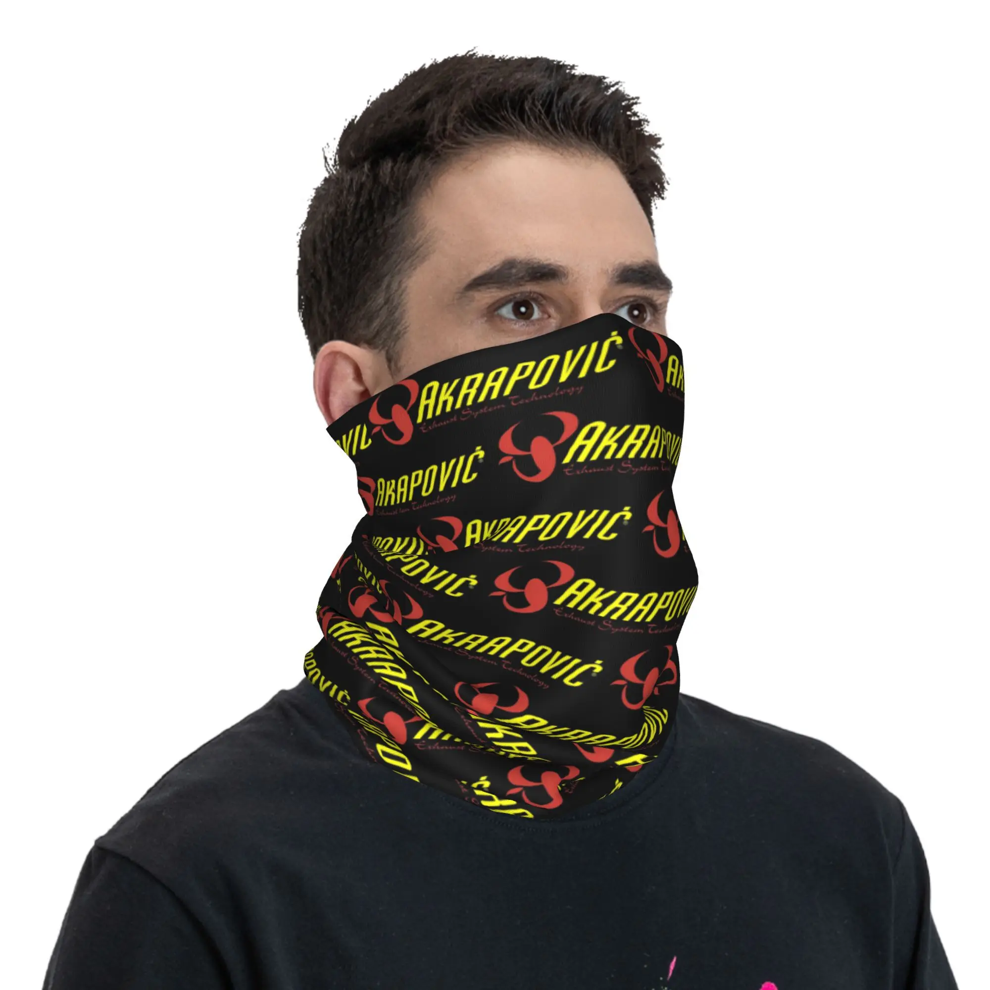 A-Akrapovics-S Logo AKS Motorcycle Exhaust Bandana Neck Gaiter Printed Mask Scarf Headwear Riding For Men Women Adult Winter