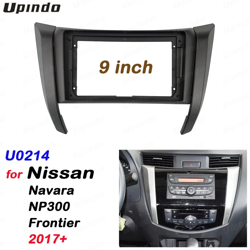 Car Radio Fascia Panel Frame For Nissan Navara NP300 D23 Frontier 2017 2 Din 9 Inch Android Dash Mount Kit Bezel