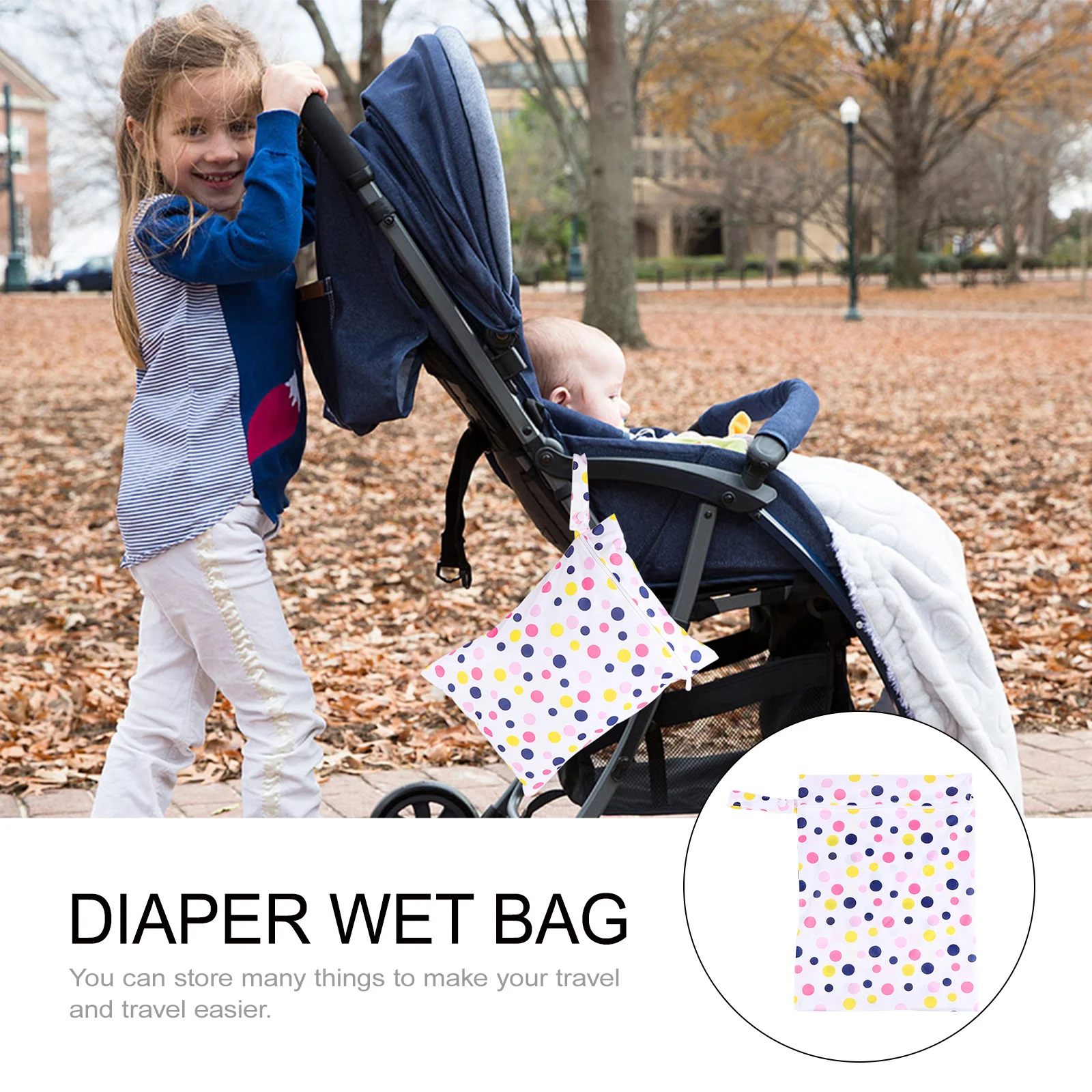 Compact Diaper Wet Dry Bag Reusable Waterproof Multi Pocket Organizer for Travel Business Daily Use Mobile Phone Baby Bottle