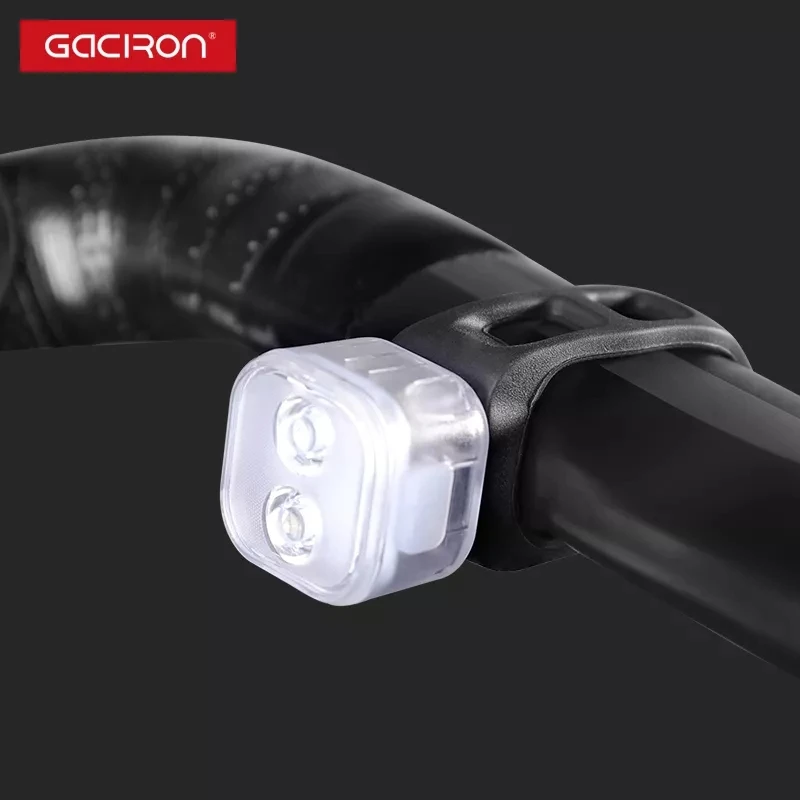 GACIRON Bicycle Warning Front Light Rainproof MTB Bike Head Light USB Rechargeable Safety Warning Cycling Night Bike Flashlight