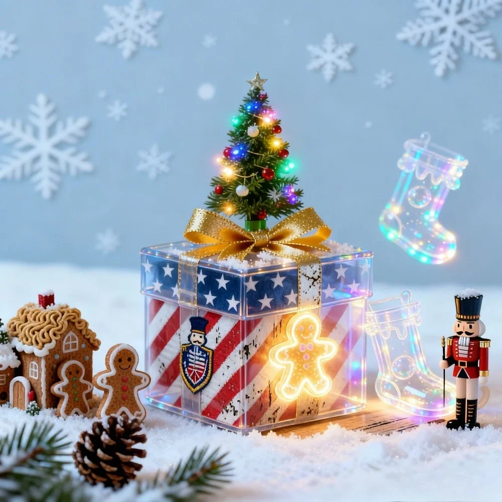 Caja sorpresa misteriosa navideña: tesoros únicos aleatorios festivos, edición especial de caja ciega de regalo navideño