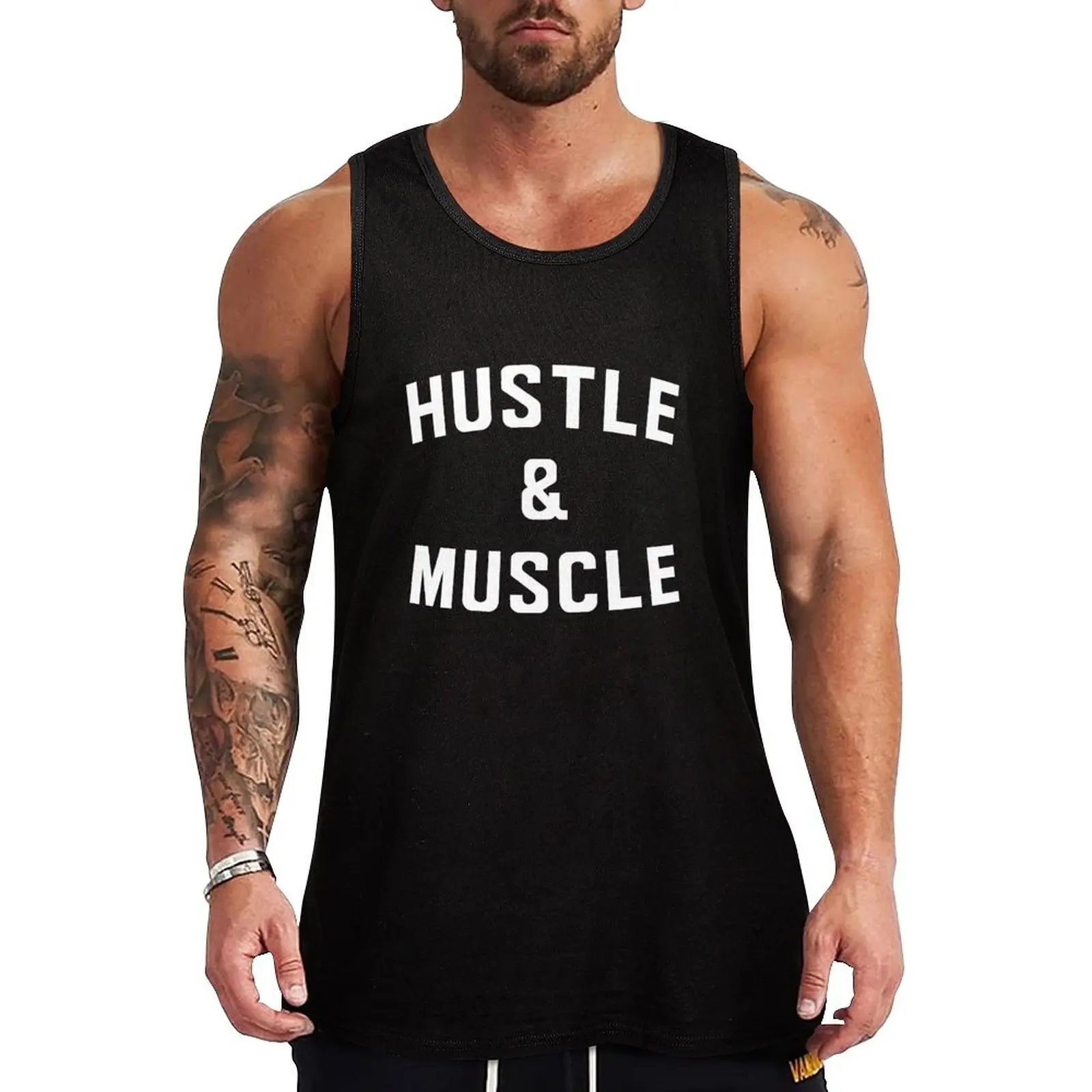 Hustle and Muscle Tank Top t-shirt for men t shirt gym