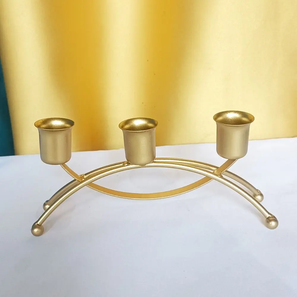 الحرف اليدوية النمط الأوروبي 3 الأسلحة شمعة حامل ثلاثة رئيس الزخرفية الحديد حامل شموع معدنية خمر الشمعدانات زينة عيد الميلاد #2