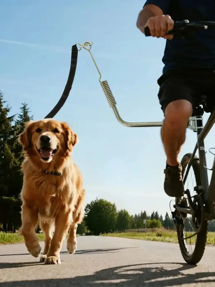 AliExpress Adjustable Elastic Bike Leash Dog Stick Pet Traction Outdoor Cycling Dog Walking Buffer Stretchable Dog Leash Bike Accessory