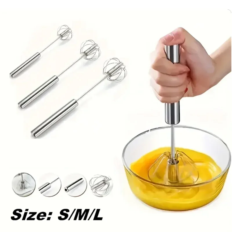 Semi-automatic egg beater Stainless steel whisk cream press beater Kitchen baking tools Egg tools