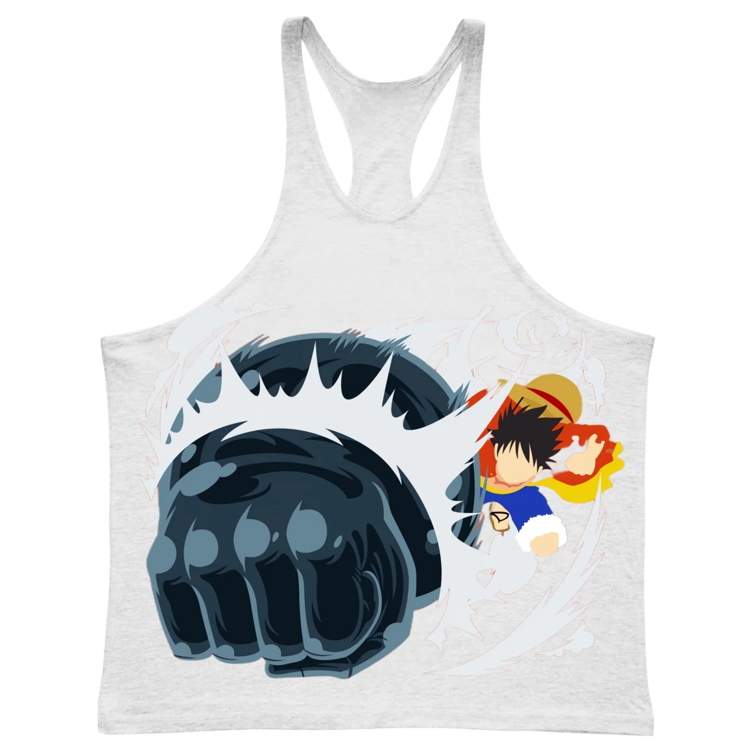 Uma peça masculina verão tanktop colete de algodão anime japonês gráfico masculino roupas de ginástica fitness camisa muscular sem mangas moletom