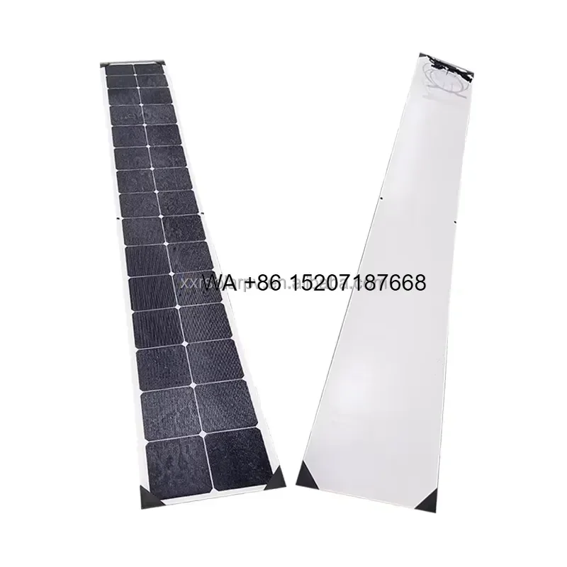 Wmwmnu OEM 12V 60W Flexible Solar Panel N IBC for Sunpower 1540x180x3mm IP67 for Drones Ultra Thin Lightweight ETFE PV