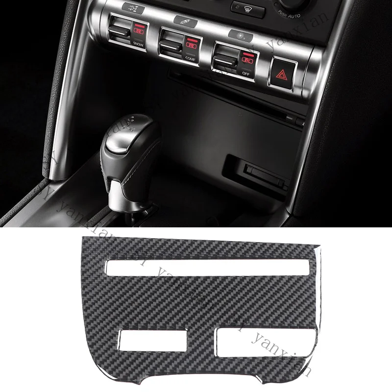SY+ RHD Carbon Fiber Center Console CD Panel Cover Trim For Nissan GTR R35 2008-2016