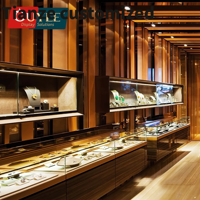 

Customized-Custom Glass Metal Display Retail Store Counter Interior Design Jewelry Display Cabinet