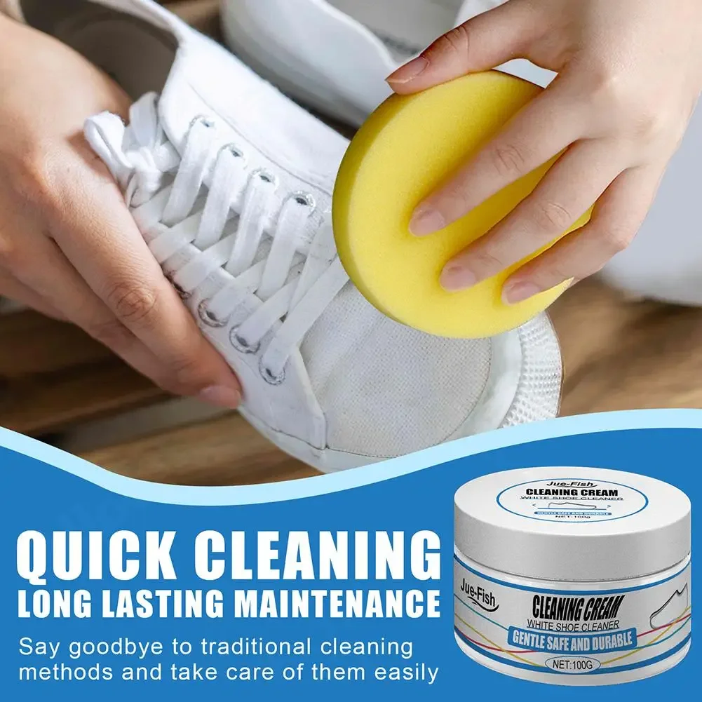 1/2pcs White Shoe Cleaning Cream Multi-functional Cleaner With Wipe Stains Remover Cleansing Maintenance Pasty Of Sport Shoes