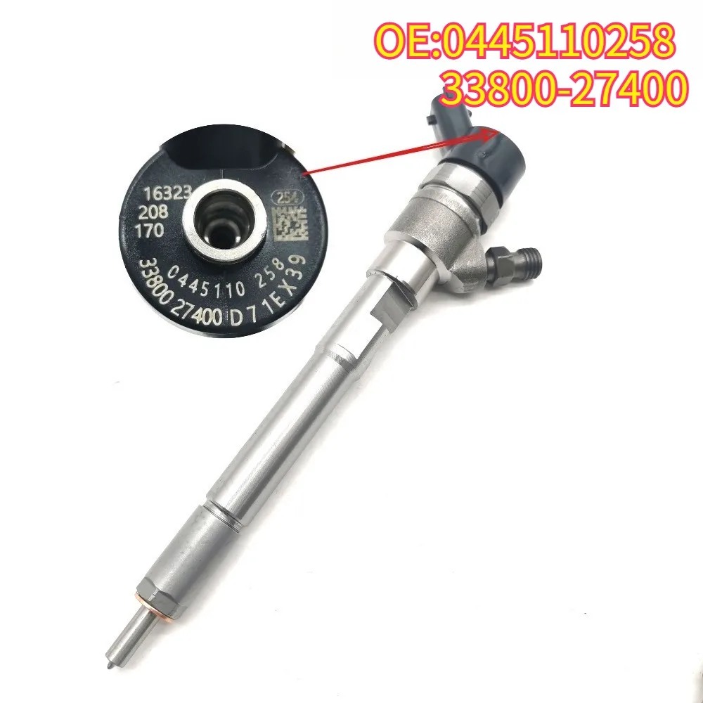 Original High quality New For 0445110258 33800-27400 Diesel Fuel Injector For Hyundai Tucson i30 Sonata KIA Sportage Ceed Carens