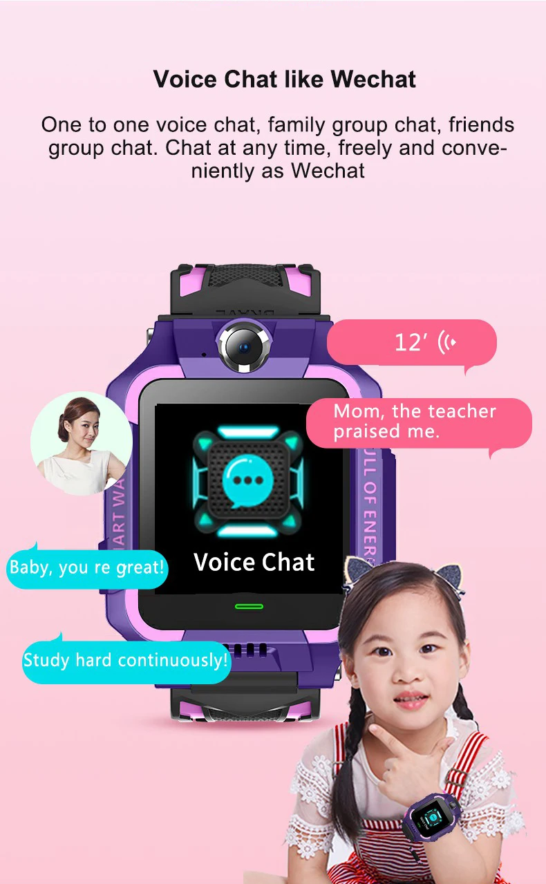 Kids Smart Watch Waterproof IP67 SOS Antil-lost Phone Call  Watch With SIM Card Location Tracker Smartwatch For Children Gifts