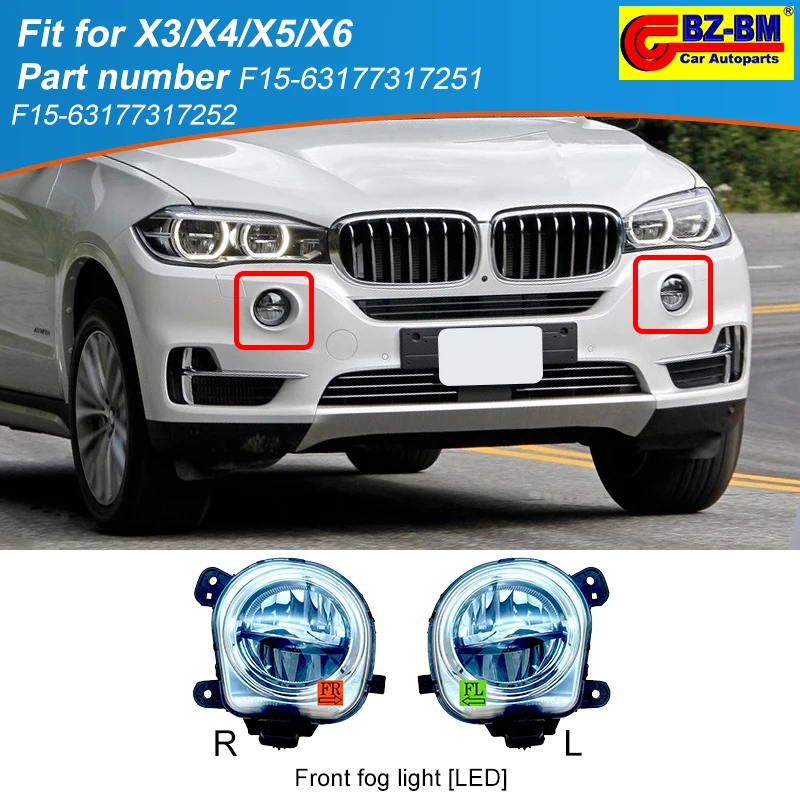 

Car Front Bumper Grille Left Right Fog Lamp Light Cover For Bmw X3 F25 X4 F26 X5 F15 X6 OEM 63177317251 63177317252