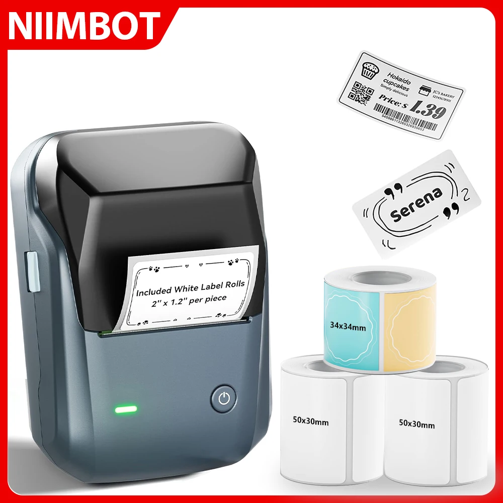 Niimbot B1 Mini Portable Thermal Printer 20-50mm Adhesive Label Printer Mobile Wireless Bluetooth Tags Price Labeling Machine