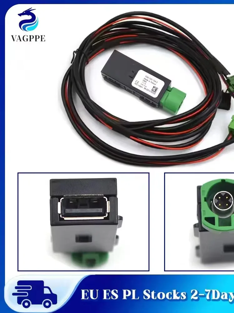 Przełącznik Carplay AUX USB do samochodu Golf 7 MK7 Passat B8 5G0 035 222 E 5Q0 035 726 E Akcesoria samochodowe — 2