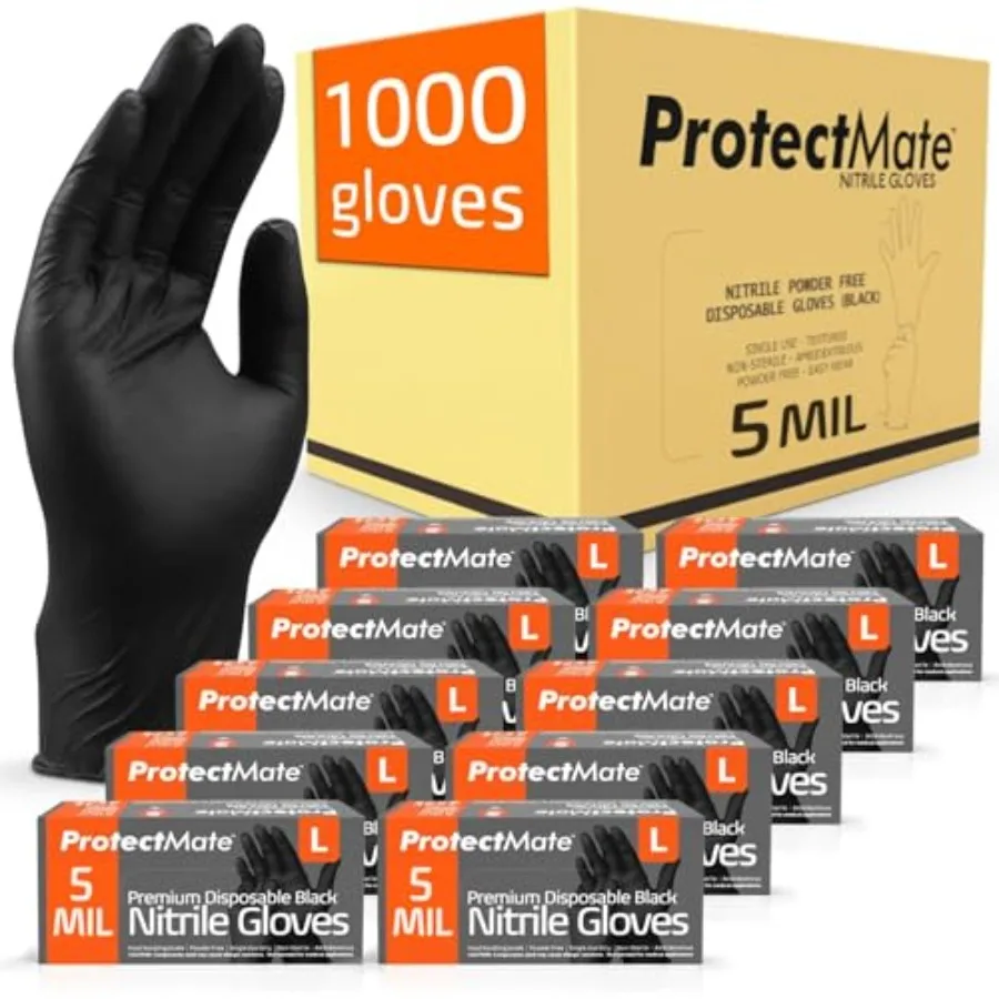 5 Mil Blk Nitrile G…