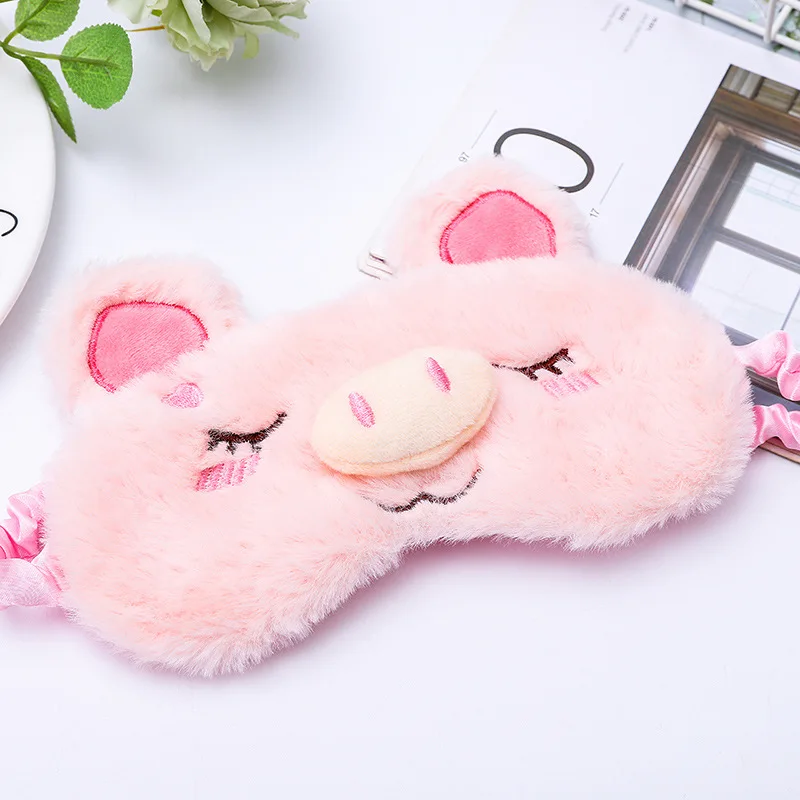 Cartoon Unicorn Sleep Mask Soft Plush Funny Animal Eye Masks Eyeshade Sleeping Mask for Girls and Adults Travel Eye Cover