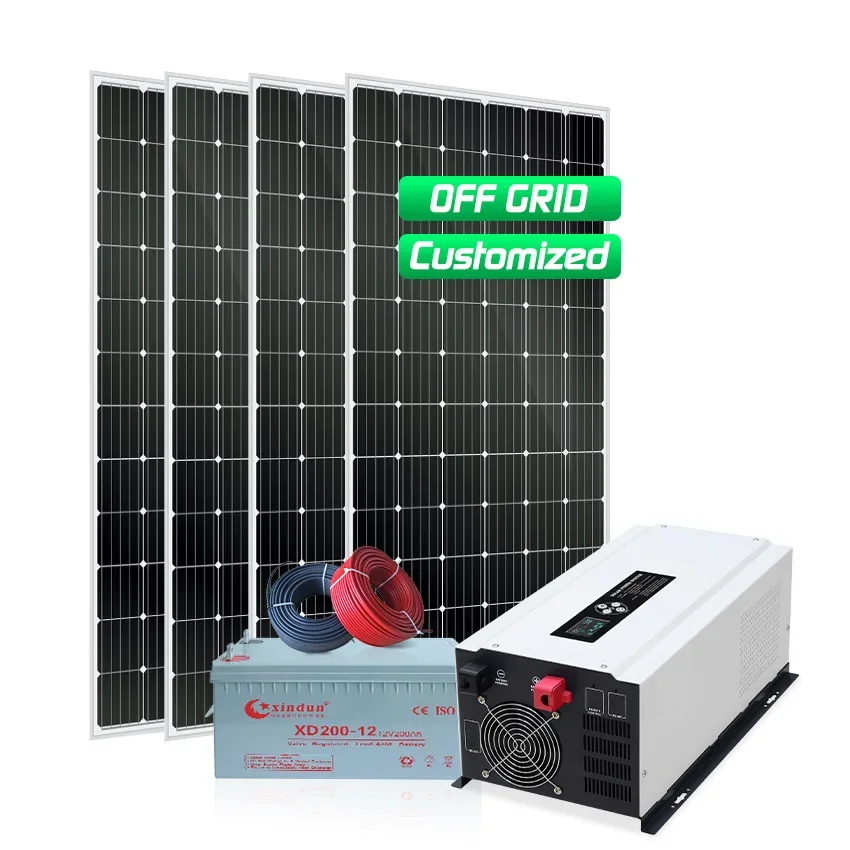 12V 1000-watt solar system 1 kW 6 kW 5 kV 3 kVA 1 kVA residential full backup solar AC system off-grid