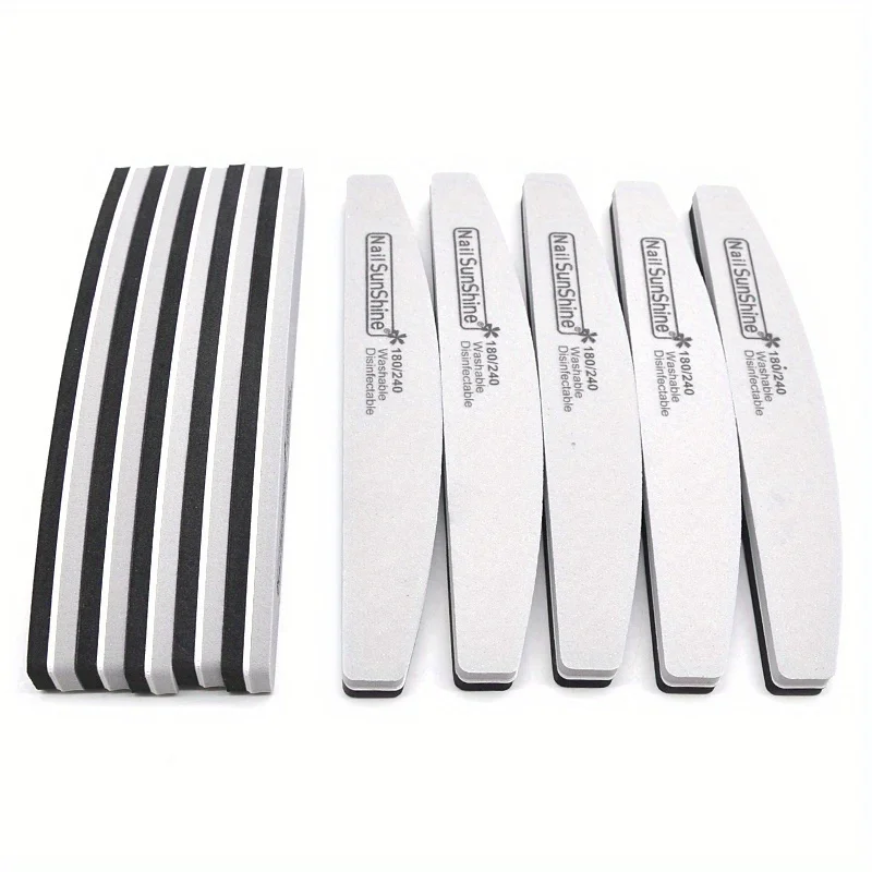 10 Pcs Nail Sponge File Buffer Block Buffing Sanding Professional Nail Tools Double Sided 180/240 GritManicure Files