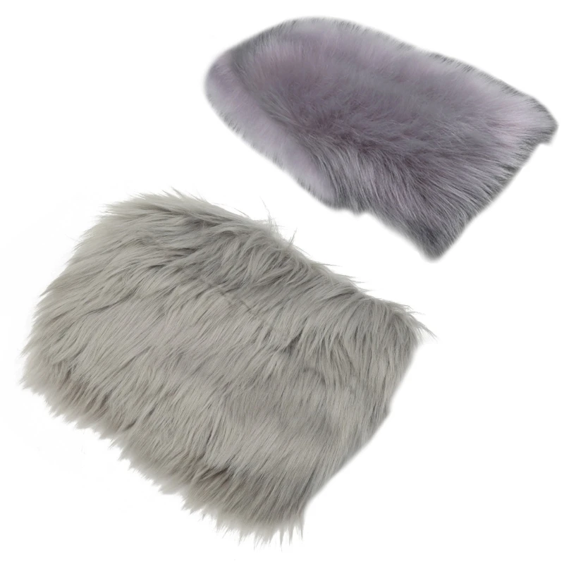 

Fur Plush Center Console Cover Furry Warm Wool Truck Furry Armrest Cover