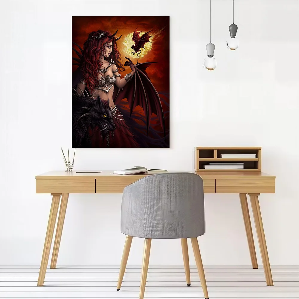 Lilith Demon Queen Canvas Wall Arts Poster Customizable Pictures Printing for Room Art of Murals Modern Home Decoration Bedroom
