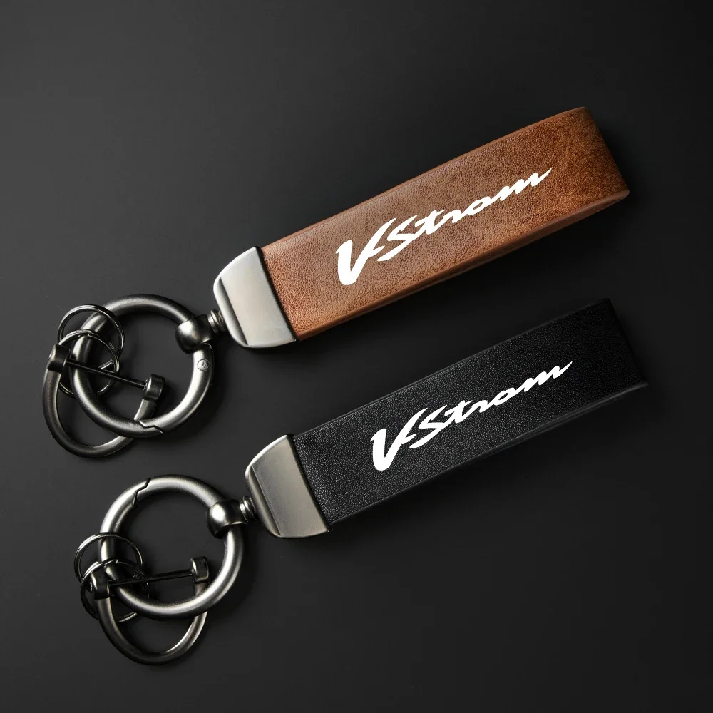 For SUZUKI VSTROM DL800 DE DL250 DL650 V-Strom DL1000 DL 650XT Accessories High-Grade leather Motorcycle Keychain Holder Keyring