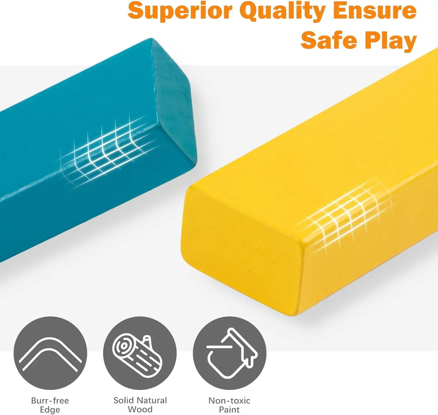 木製スタッキングボードゲーム ビルディングブロック 子供用 男の子 女の子用 - 48ピース