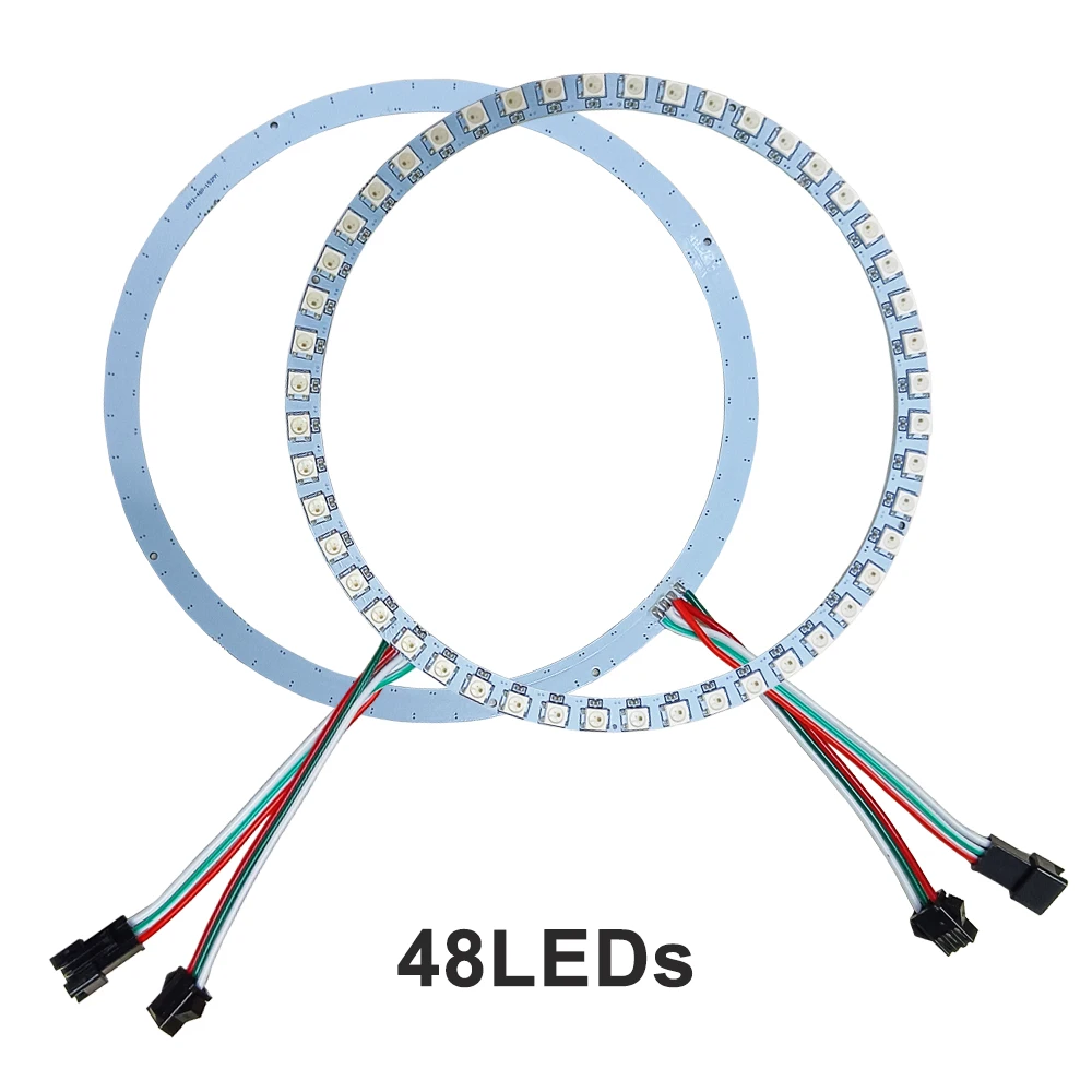 DC12V lampa pierścieniowa Led pełny kolor 3Pin indywidualnie adresowalne piksele okrągły moduł 5050 RGB BuiIt-in IC SK6813 czarny biały PCB