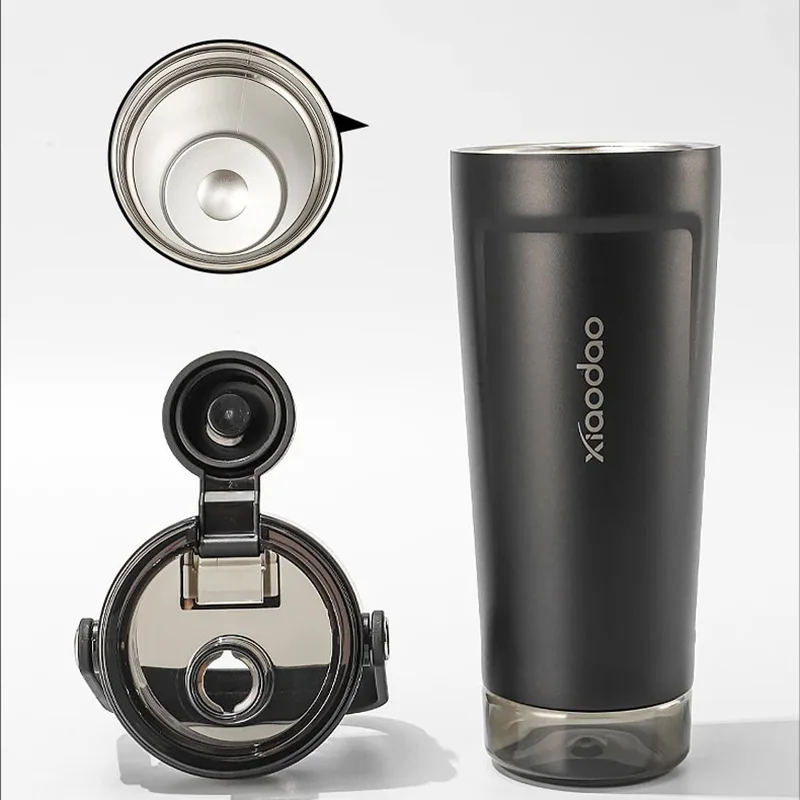 Stainless Steel Insulated Storage Box Cup Double Drinking Modes Large Capacity Multiple Colors Easy To Clean Portable Outdoor
