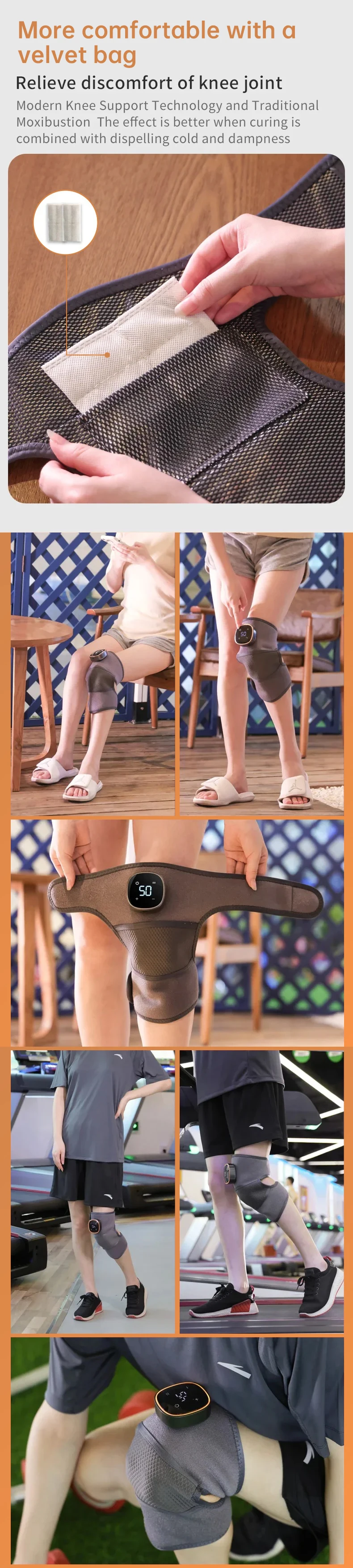 3 in 1電動エルボー膝プレーンリリーフマッサージ肩振動マッサージ膝サポーターブレースUSB接続
