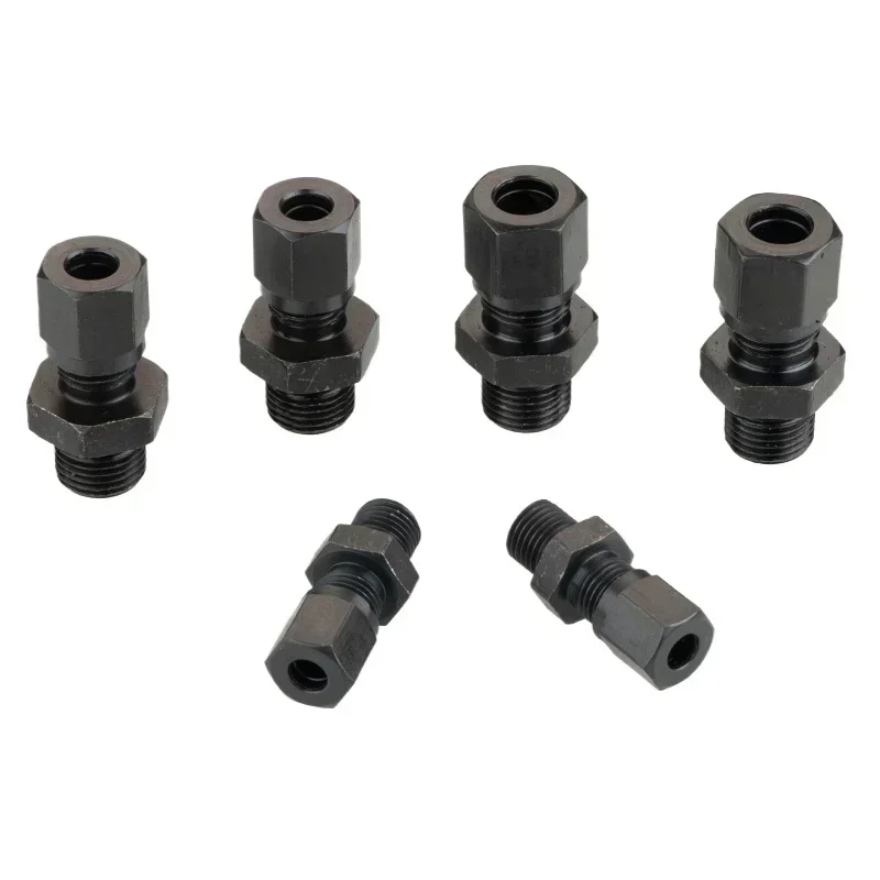 Hydraulic Carbon Steel Ferrule Straight High Pressure Oil Pipe Joint Metric Thread M10~M22 Connection Fittings Caliber 6~16mm