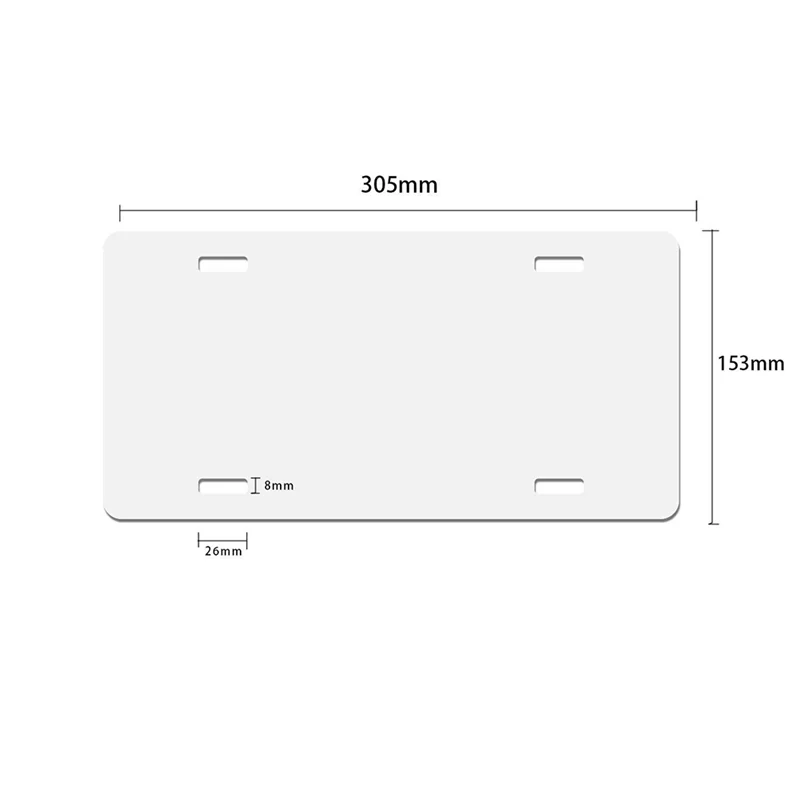 14Piece Sublimation License Plate Blanks, Automotive Sublimation License Plates Tag Thickness 0.65Mm Metal White