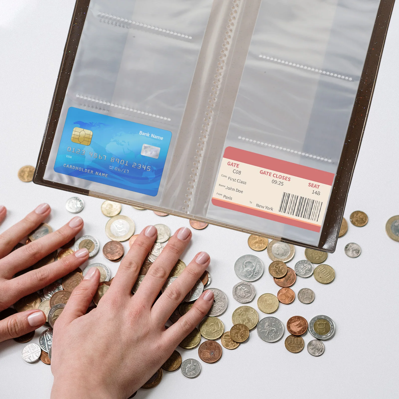 1 многофункциональный желейный фотоальбом, книга для билетов для карточек, купюр, держатель для хранения дорожных фотографий, портативный сувенирный органайзер